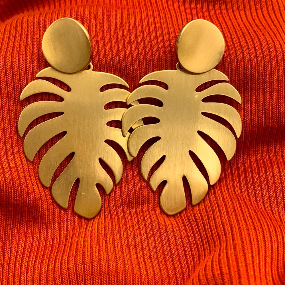 Monstera Plant Earrings